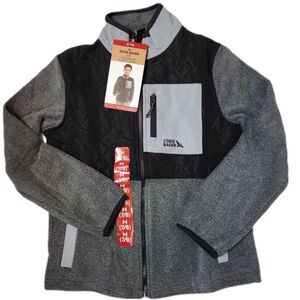 Eddie Bauer Kids Polar Fleece Jacket Medium 7/8 Charcoal Heather NWT